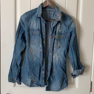 Denim button up